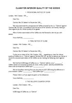 Paraugs 'Claim for Inferior Quality of the Goods', 1.