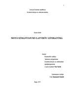Referāts 'Moto izmantojums latviešu literatūrā', 1.