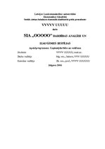 Diplomdarbs 'SIA "O" darbības analīze un izaugsmes iespējas', 1.