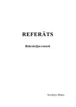 Referāts 'Rekreācijas resursi', 1.