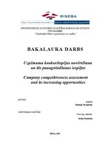 Diplomdarbs 'Uzņēmuma konkurētspējas novērtēšana un tās paaugstināšanas iespējas', 1.