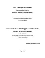 Konspekts 'Komunikatīvas kontaktoloģijas un starpkultūru saziņas struktūras izpratne', 1.