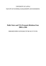 Referāts 'Baltic States and USA Economic Relations from 2004 to 2016', 1.