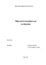 Konspekts 'Mājas darbs kriminālprocesā (sevišķā daļa)', 1.