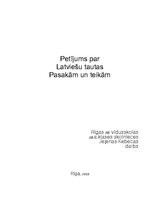 Referāts 'Pētījums par latviešu tautas pasakām un teikām', 1.