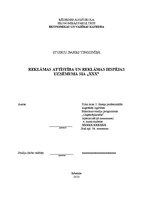 Referāts 'Reklāmas attīstība un reklāmas iespējas uzņēmumā SIA "X"', 1.