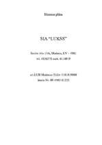 Biznesa plāns 'SIA "Lukss"', 1.