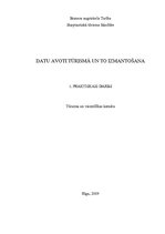 Konspekts 'Datu avoti tūrismā un to izmantošana', 1.