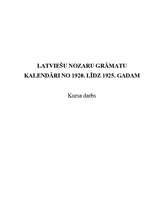 Referāts 'Latviešu nozaru kalendāri no 1920. līdz 1925.gadam', 1.