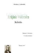 Referāts 'Krišjānis Valdemārs', 1.