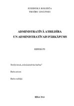 Referāts 'Administratīvā atbildība un administratīvais pārkāpums', 1.