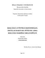 Konspekts 'Reklāmas attīstības ekonomiskais, sociālais raksturs', 1.