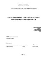 Eseja 'Uzņēmējdarbības aktualitātes - stratēģiskā vadīšana nenoteiktības situācijā', 1.