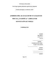 Diplomdarbs 'Apmierinātība ar atalgojumu un lojalitāte X slimnīcā', 1.