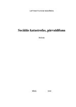 Referāts 'Sociālās katastrofas, pārvaldīšana', 1.