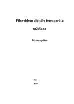 Biznesa plāns 'Pilnveidotu digitālo fotoaparātu ražošana', 1.