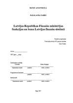 Diplomdarbs 'Latvijas Republikas Finanšu ministrijas funkcijas un loma Latvijas finanšu sistē', 1.