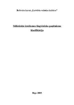 Referāts 'Stilistiskās izteiksmes lingvistisko paņēmienu klasifikācija', 1.