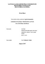 Referāts 'Agrārās politikas vērtējums Latvijā un attīstības iespējas', 1.