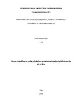 Referāts 'Mans viedoklis par pedagoģiskajiem principiem Latvijas izglītībā - teorija un pr', 1.