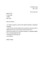 Paraugs 'Motivation Letter', 2.