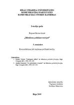 Konspekts 'Mūsdienu politikas teorijas. Komunitārisms jeb kopienas politiskā teorija', 1.