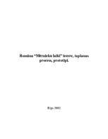 Referāts 'Romāna "Mērnieku laiki" iecere, tapšanas process, prototipi', 1.