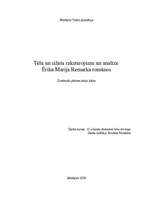 Referāts 'Tēlu un sižetu raksturojums un analīze Ēriha Marija Remarka romānos', 1.