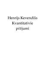 Referāts 'Henrija Kevendiša kvantitatīvie pētījumi', 1.