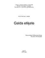 Referāts 'Galda etiķete', 1.