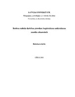 Diplomdarbs 'Skolēnu radošās darbības pieredzes bagātināšana audzināšanas stundās sākumskolā', 1.