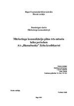 Referāts 'Mārketinga komunikāciju plāns trīs mēnešu laika periodam A/S „Hansabanka” Zelta ', 1.