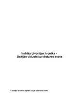 Referāts 'Indriķa Livonijas hronika - Baltijas viduslaiku vēstures avots', 1.