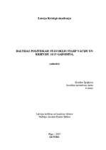Referāts 'Baltijas politiskais stāvoklis starp Vāciju un Krieviju 18. un 19.gadsimtā', 1.