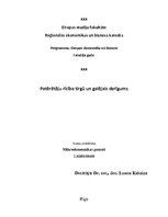 Konspekts 'Patērētāju rīcība tirgū un galējais derīgums', 1.