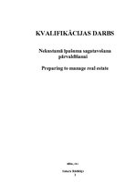 Diplomdarbs 'Nekustamā īpašuma sagatavošana pārvaldīšanai', 1.