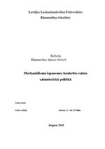 Referāts 'Merkantilisma izpausmes konkrētu valstu saimnieciskā politikā', 1.