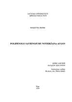 Diplomdarbs 'Polifenolo savienojumu noteikšana augos', 1.