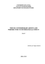 Eseja 'Why do Contemporary Artists and Writers Turn to Mythological Topics?', 1.