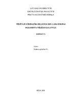 Referāts 'Vēlētāju līdzdalība reģionos 2019. gada Eiropas Paramenta vēlēšanās Latvijā', 1.