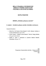Konspekts 'Kvalitatīvo pētījumu metodes: līdzdalības novērojums', 1.