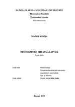 Referāts 'Demogrāfiskā situācija Latvijā', 1.