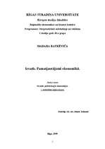 Konspekts 'Ievads. Pamatjautājumi ekonomikā', 1.