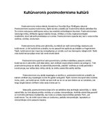 Eseja 'Kultūrvaronis postmodernisma kultūrā', 1.