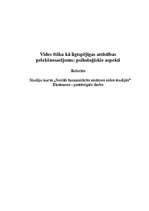 Referāts 'Vides ētika kā ilgtspējīgas attīstības priekšnosacījums: psiholoģiskie aspekti', 1.