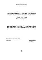 Referāts 'Tūrisma iespējas Igaunijā', 1.