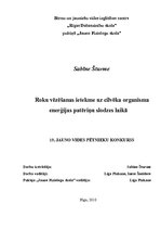 Referāts 'Roku vēzēšanas ietekme uz cilvēka organisma enerģijas patēriņu slodzes laikā', 1.