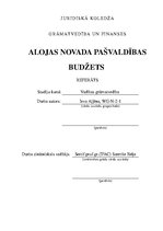 Referāts 'Alojas novada pašvaldības budžets', 1.
