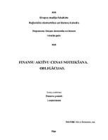 Konspekts 'Finansu aktīvu cenas noteikšana. Obligācijas', 1.