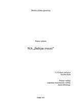 Prakses atskaite 'Prakses atskaite SIA "Baltijas sveces"', 1.